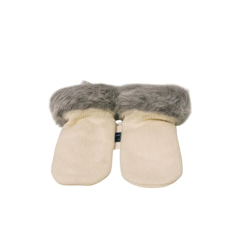 NWT Janie & Jack Toddler Child Fur Lined Mittens Age 4-5 years Winter Cozy Warm